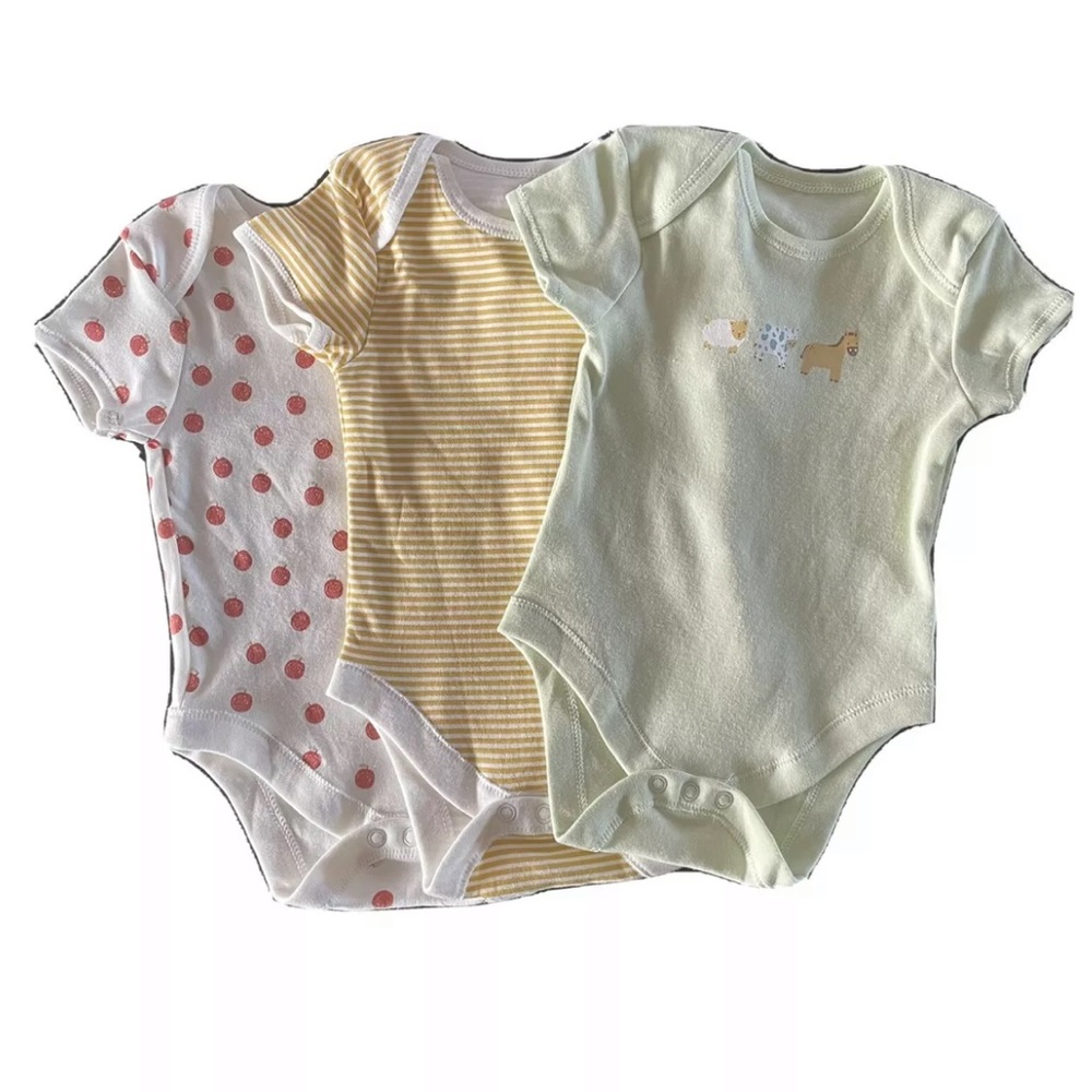 9-12 month short sleeve bodysuits bundle of three